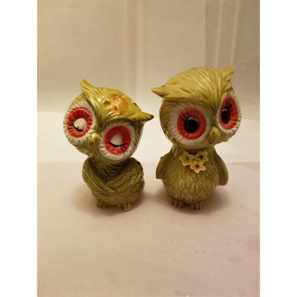 Mid Century Modern Owl Salt and Pepper Shakers